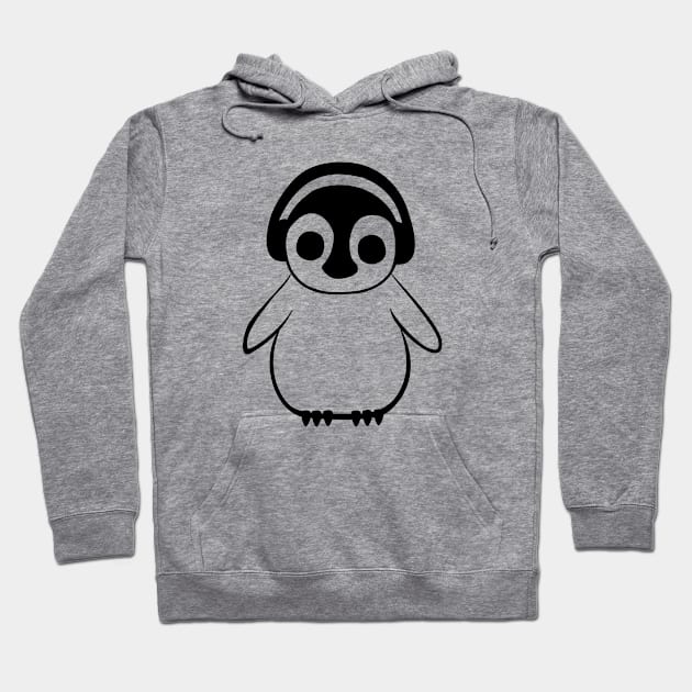 Penguin Listens to Music Hoodie by snknjak